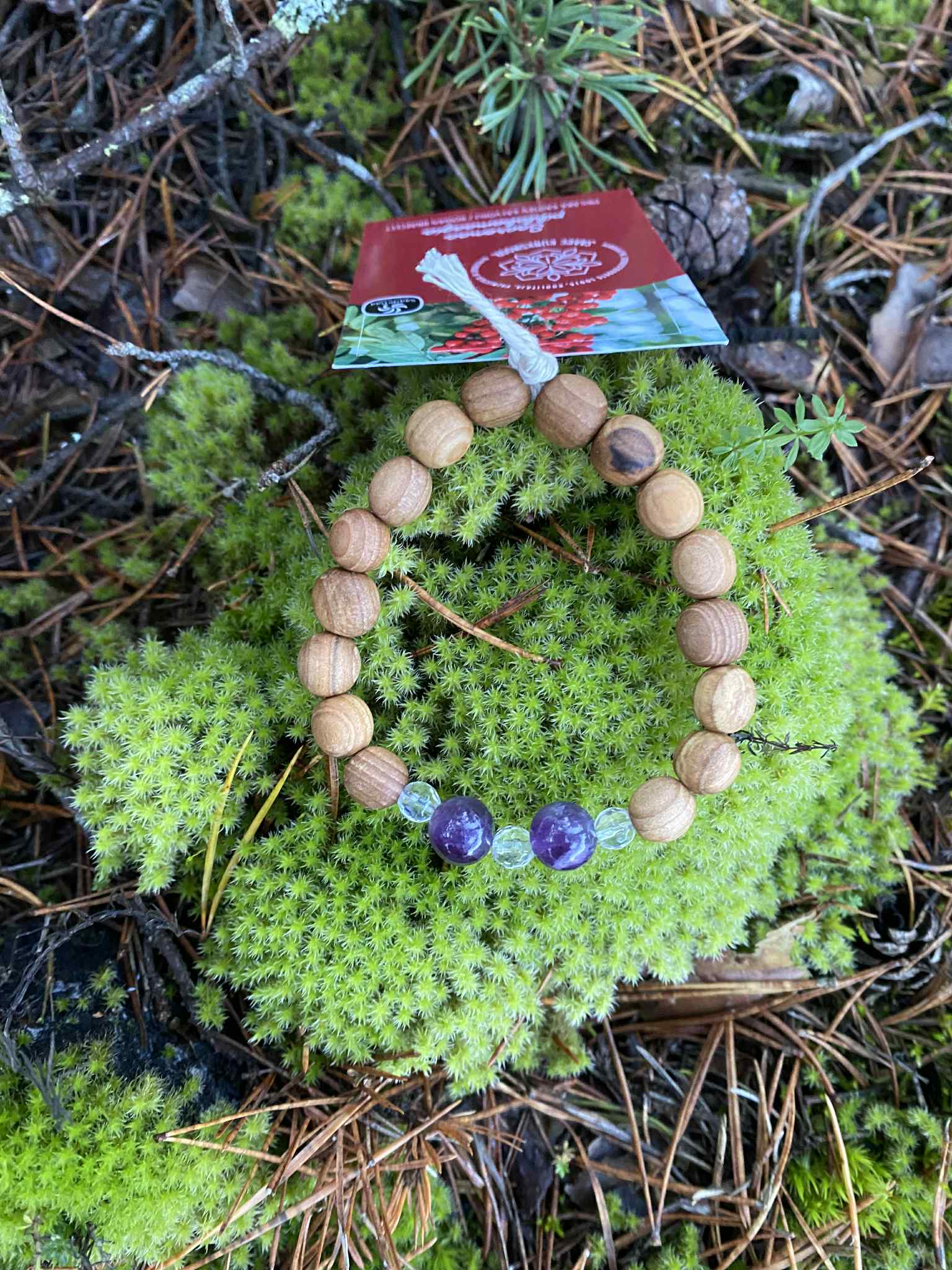 Pihlaka käevõru ametüst ja mäekristall