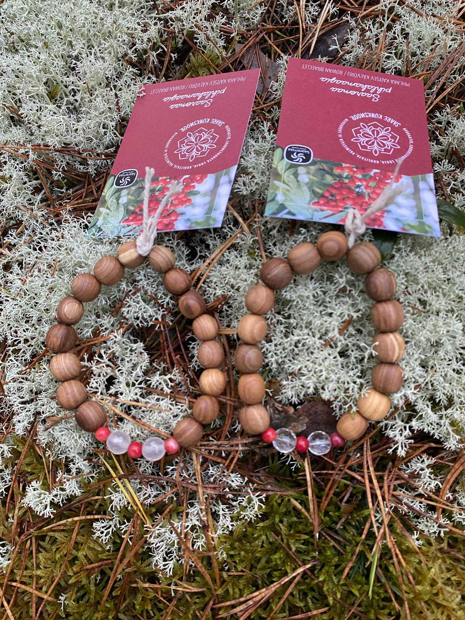 Pihlaka käevõru korall ja roosa kvarts - Image 4