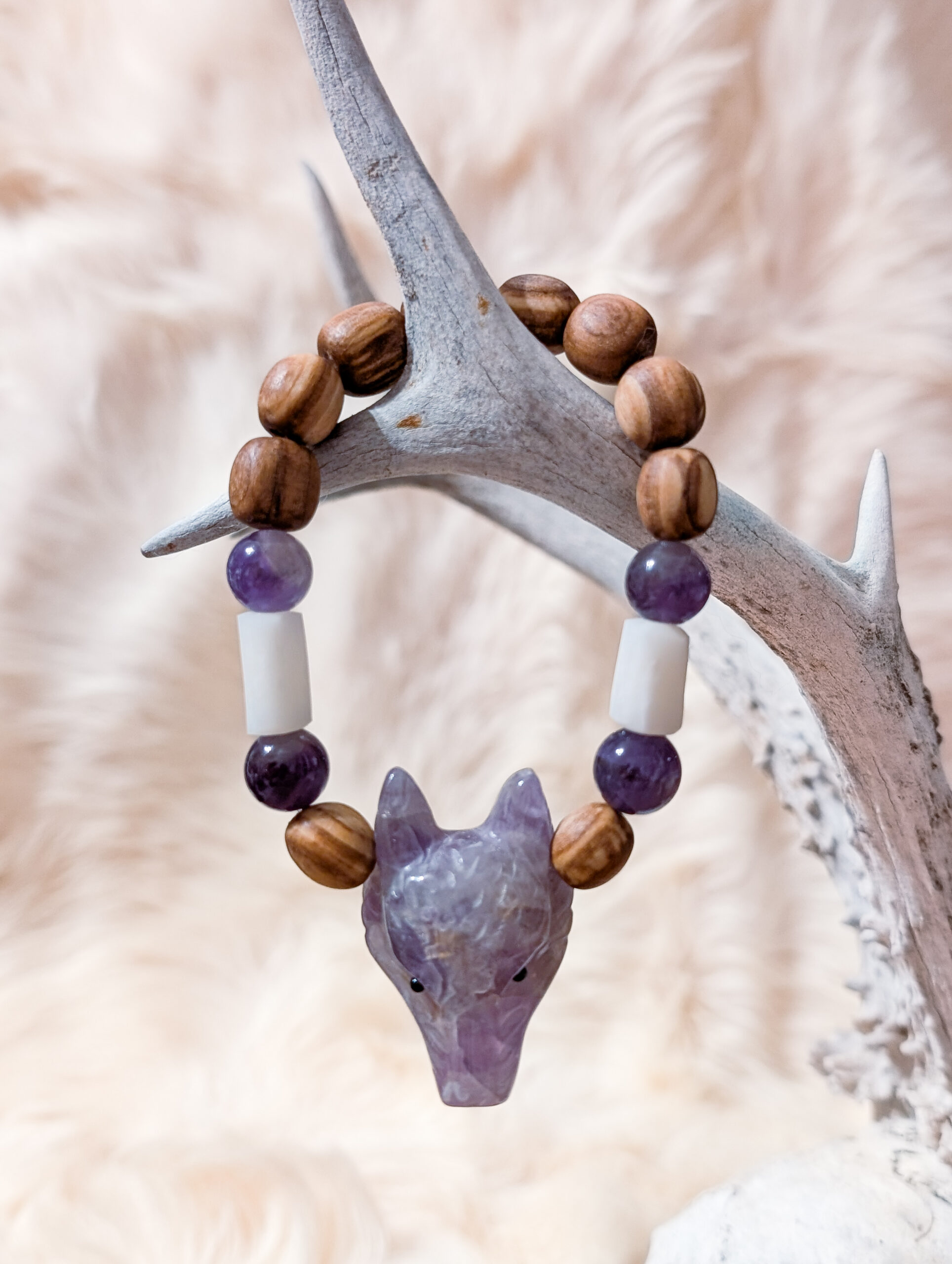 Ametüst hundipea käevõru, hundiluu ja pihlakas - Image 2