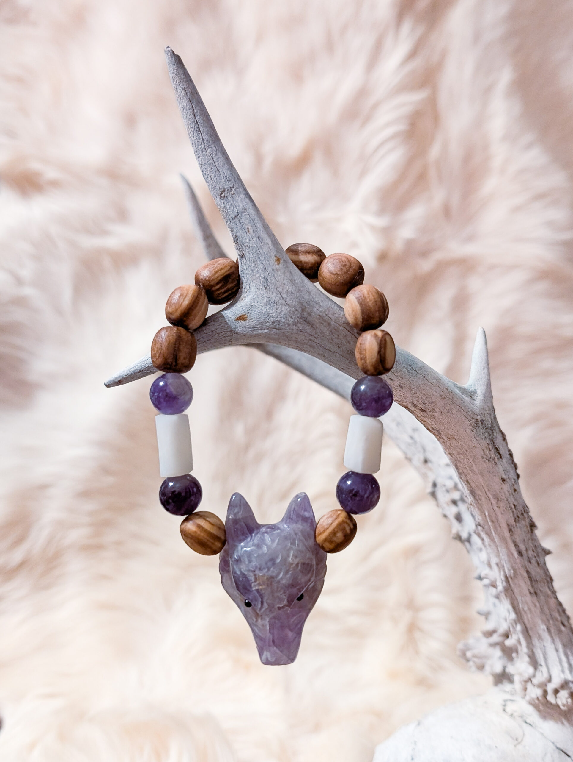 Ametüst hundipea käevõru, hundiluu ja pihlakas - Image 3